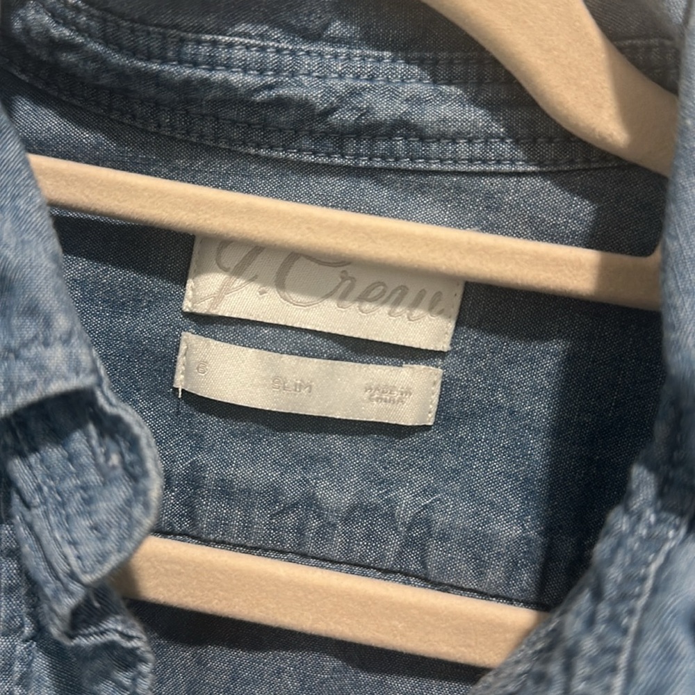 J Crew Tuxedo Style Denim Shirt - Picture 6 of 8